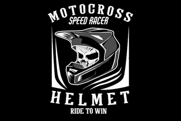 Schedel motorcross helm silhouet ontwerp