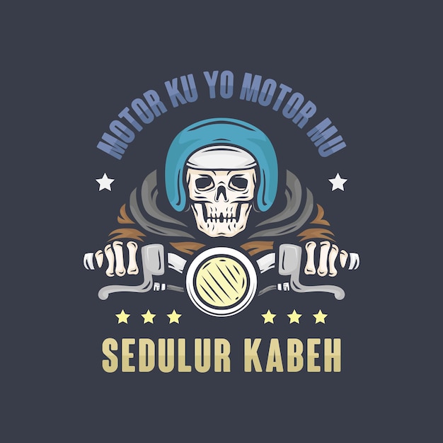 Schedel motorfiets vintage logo vectorillustratie