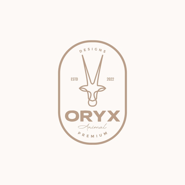 Schedel oryx logo ontwerp badge