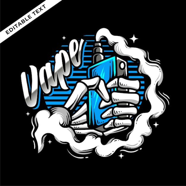 schedel vape wolken vector illustratie