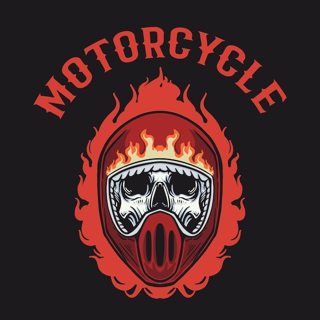 Schedelhelm motorfiets vectorillustratie