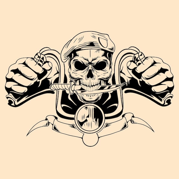 Vector schedelrijder tattoo-inspiratie