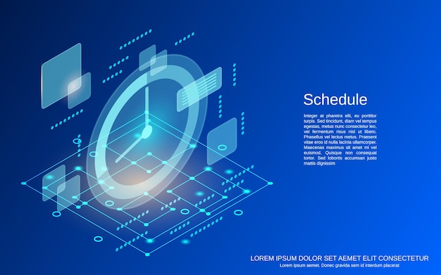 Schedule flat 3d isometric vector concept illustration