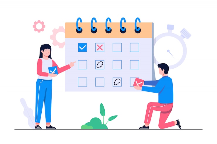 Vector schedule management concept illustration