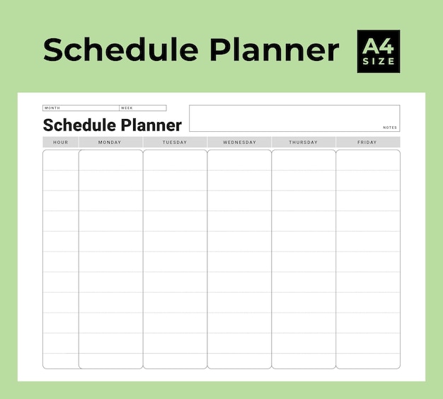 Vector schedule planner