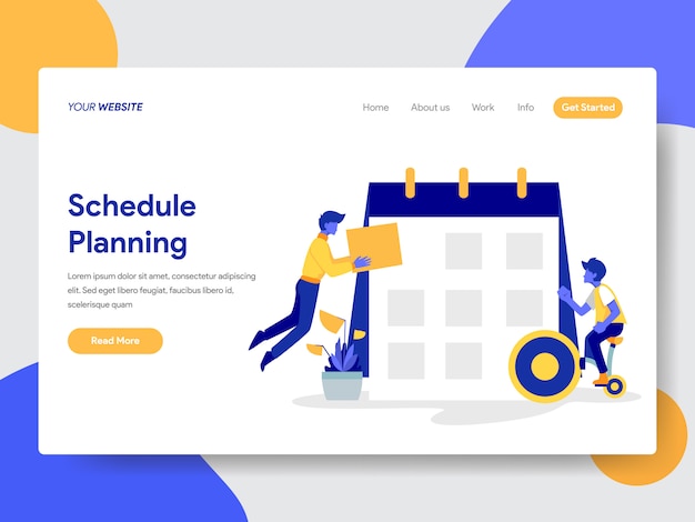 Schedule planning illustration for web page