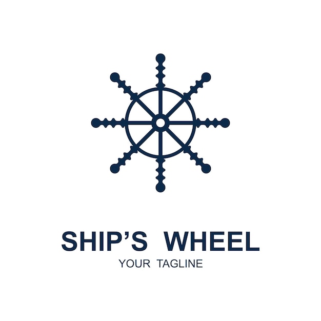 Scheepswiel logo ontwerpsjabloon Nautisch pictogram ontwerp