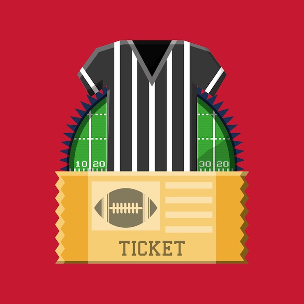 scheidsrechter jersey en Amerikaans voetbalticket