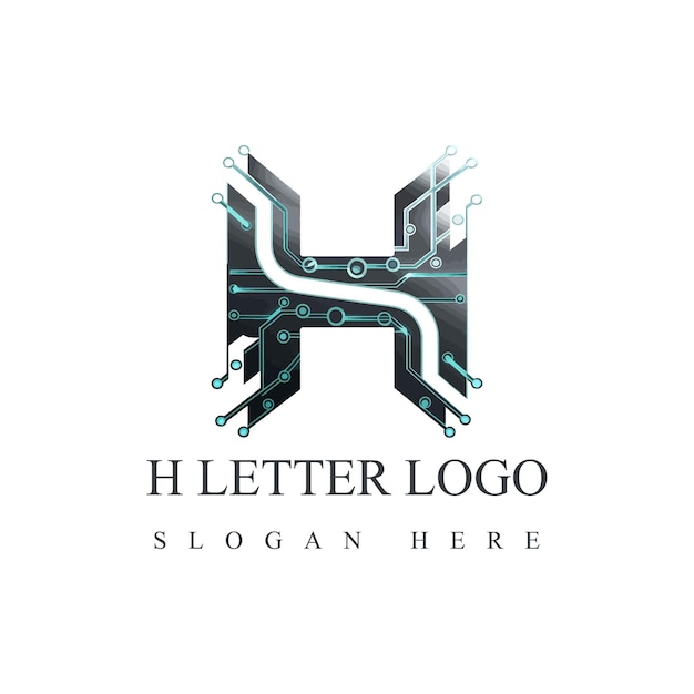 Schema voor het ontwerp van het logo met de letter H