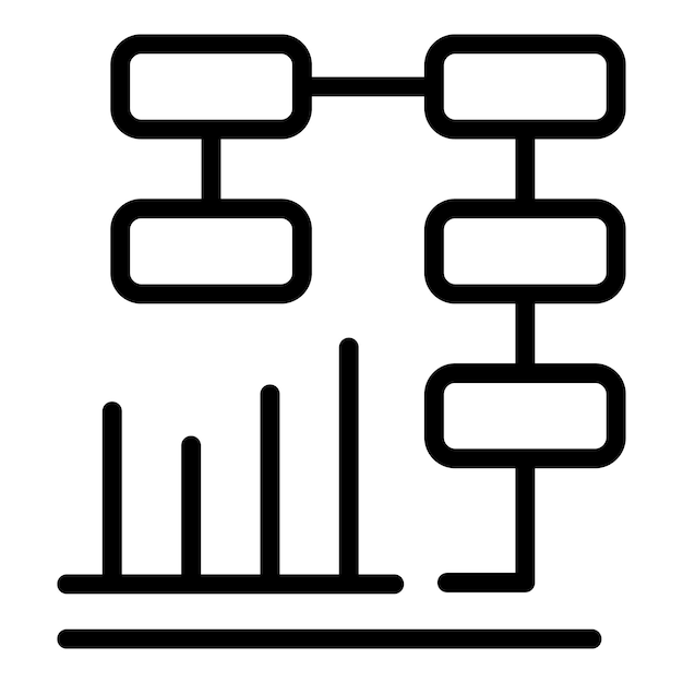 Vettore grafico di schemi, icone, contorni vettoriali, grafico di dati, rapporto di mercato