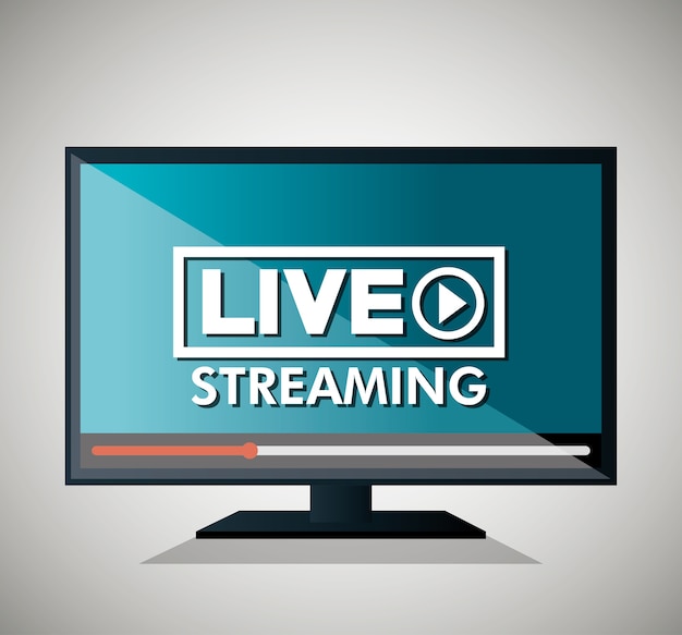 Scherm met live streaming-pictogram