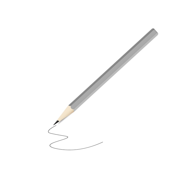 Scherp houten potlood tekenen of schrijven School briefpapier pictogram Gekleurde platte vectorillustratie van geslepen gereedschap geïsoleerd op een witte achtergrond