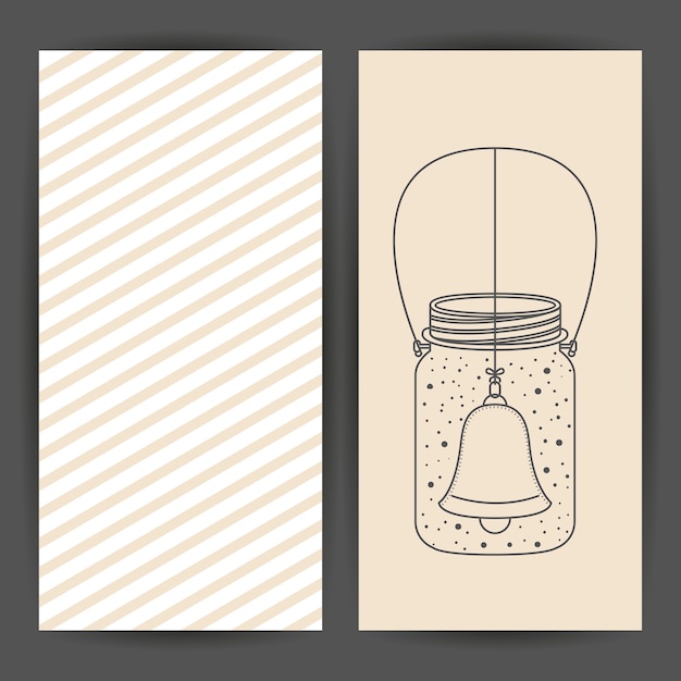 Schets bell binnen mason jar pictogram