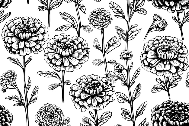 Schets Goudsbloem bloem tekenen vintage stijl zwart-wit kunst geïsoleerd op witte achtergrond vector