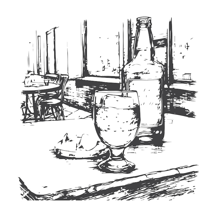Vector schets handgetekend enkellijns kunst vintage gebruik voor logo poster en achtergrond