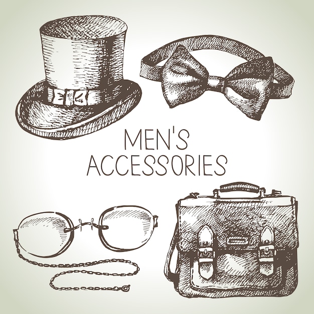 Vector schets heren accessoires illustratie