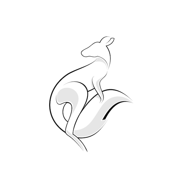 schets ontwerp logo kangoeroe dier
