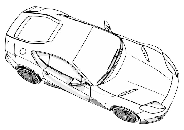 Schets sportwagen snelle vector