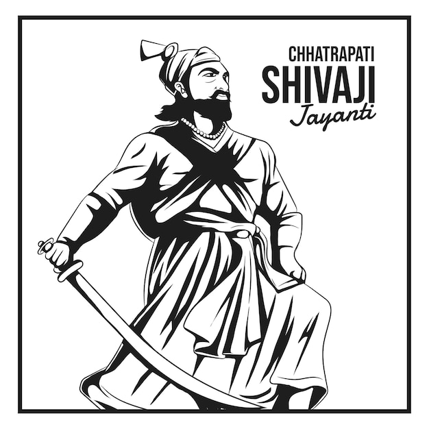 Schets van Chhatrapati Shivaji Maharaj Jayanti Indiase Maratha strijderskoning