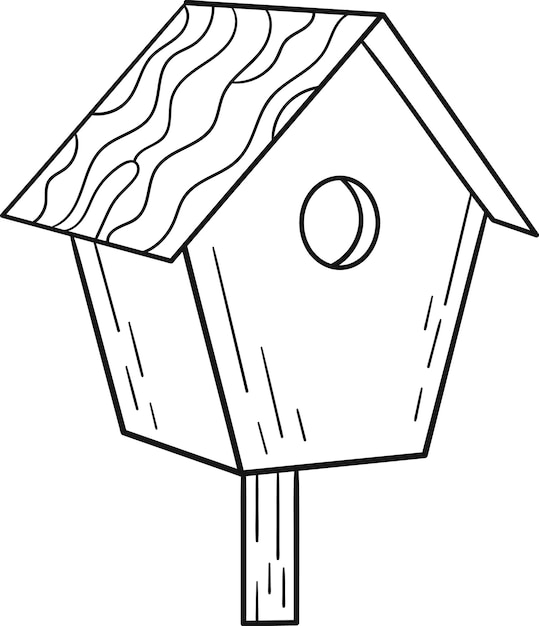 Schets van de voederinrichting van het vogelhuis