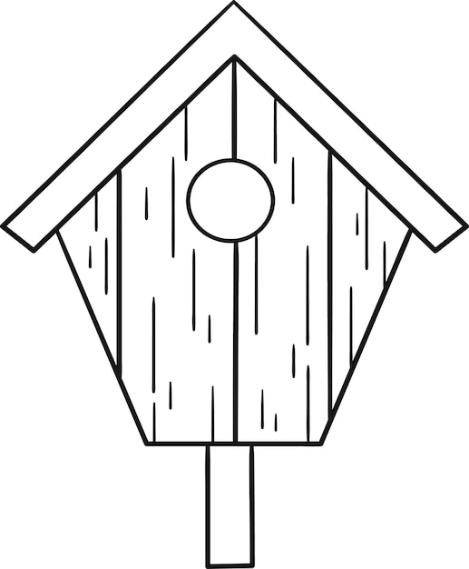 Schets van de voederinrichting van het vogelhuis