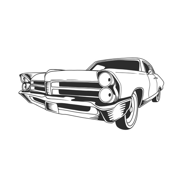 Schets van een illustratie van een vintage auto 33