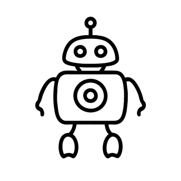 schets van het icoon van de kunstmatige intelligentie robot