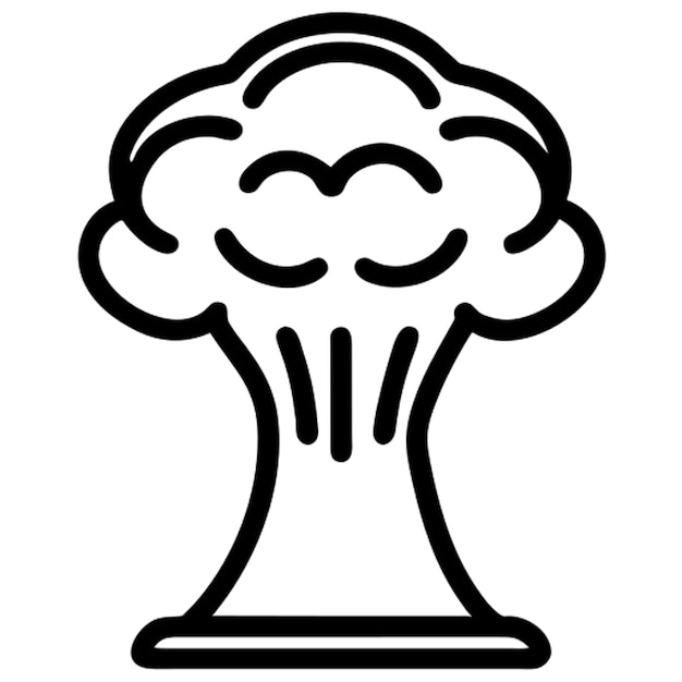 Vector schets van het icoon van de nucleaire explosie