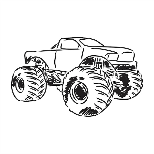 Schets van monster truck vector illustratie monster truck vector