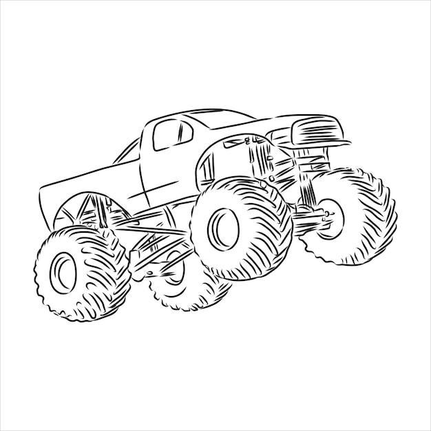 Schets van monster truck vector illustratie monster truck vector