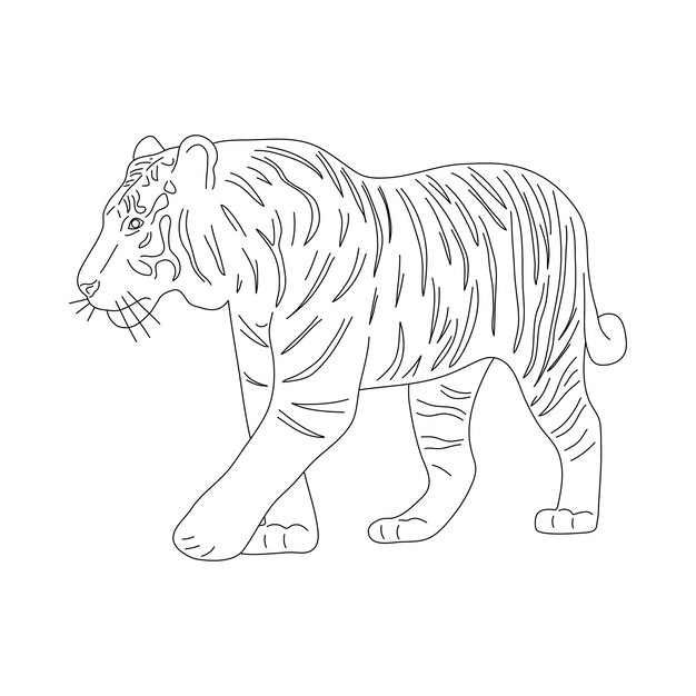 Vector schets van tiger hand getrokken vectorillustratie