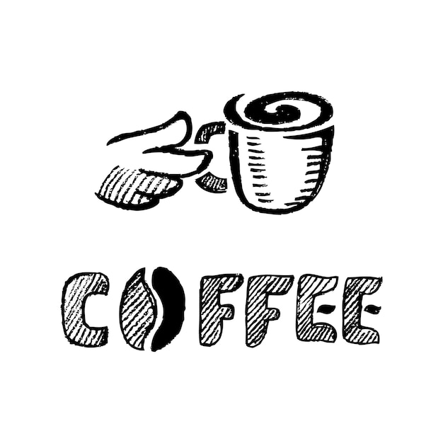 Schets vectorillustratie - kopje koffie