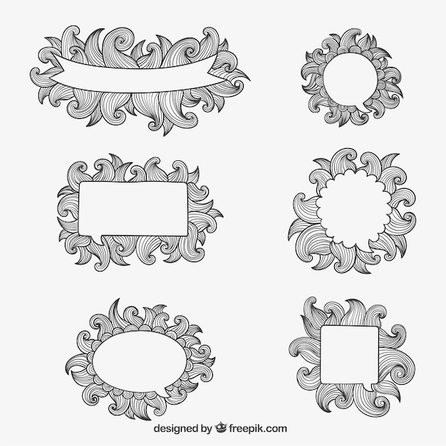 Vector schetsmatig sier frames