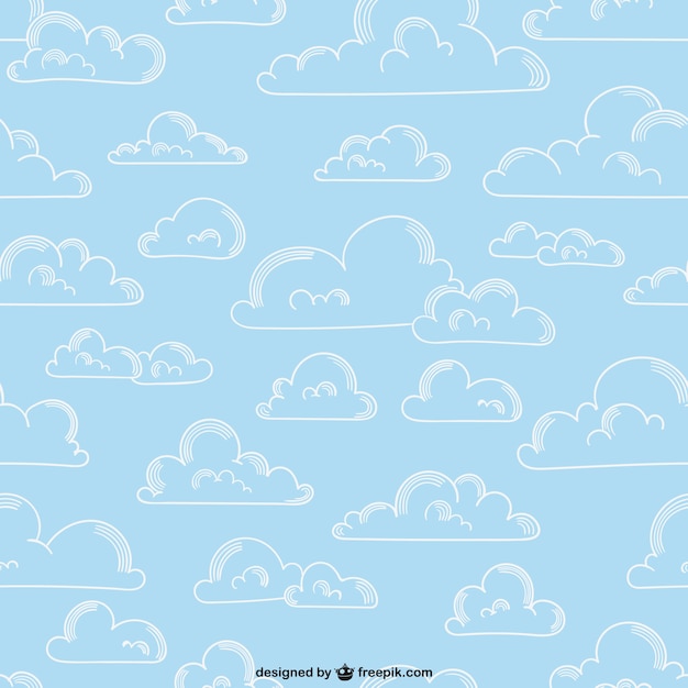 Vector schetsmatig wolken patroon