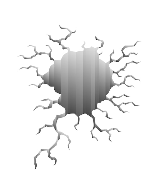Scheur na aardbeving Gat in de grond en vernietigingsbarst Droge aarde barst of vernietigingsgat Geïsoleerde vector Gebarsten oppervlak