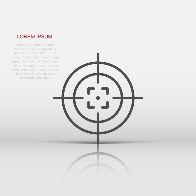 Schietdoel vector icoon in platte stijl Aim sniper symbool illustratie op witte achtergrond Target doel zakelijk concept