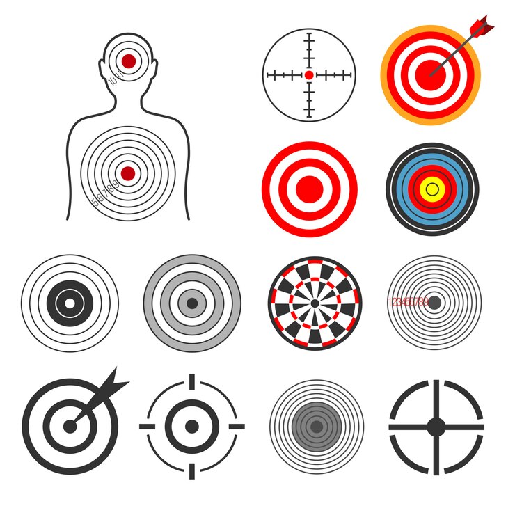 Vector schieten doel silhouetten set