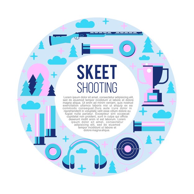 Schieten Skeet. Set ontwerpelementen.