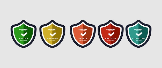 Schild badge logo ontwerp sjabloon Vector illustratie van gecertificeerde bedrijf icoon en kan worden gebruikt voor