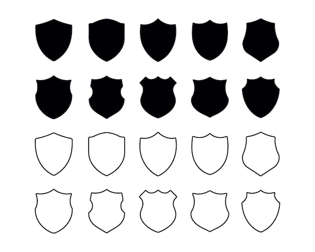 Schild icon schild vector icon set badge bescherming veiligheid veiligheid vector op witte achtergrond