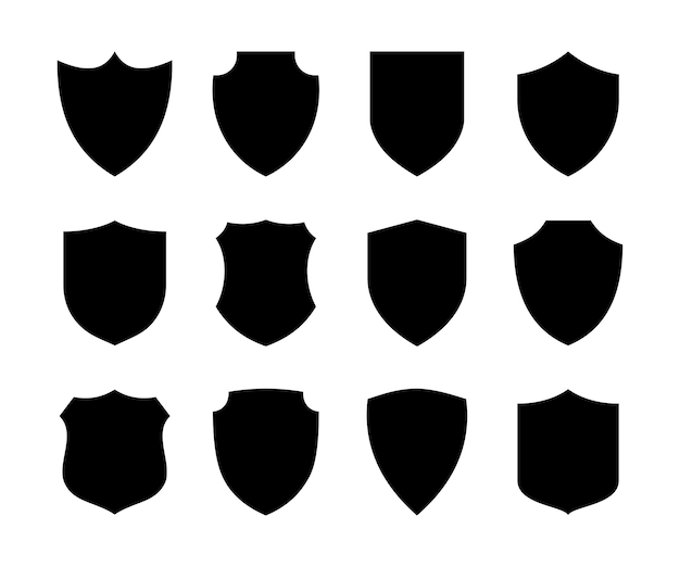 Schild icon set of Verschillende schilden in het zwart voor uw ontwerp