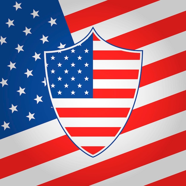 Schild in Amerikaanse vlagstijl. vector illustratie