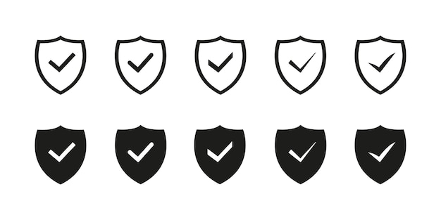 Schild vinkje vector pictogram Veiligheidsschild beschermd pictogram Vector illustratie