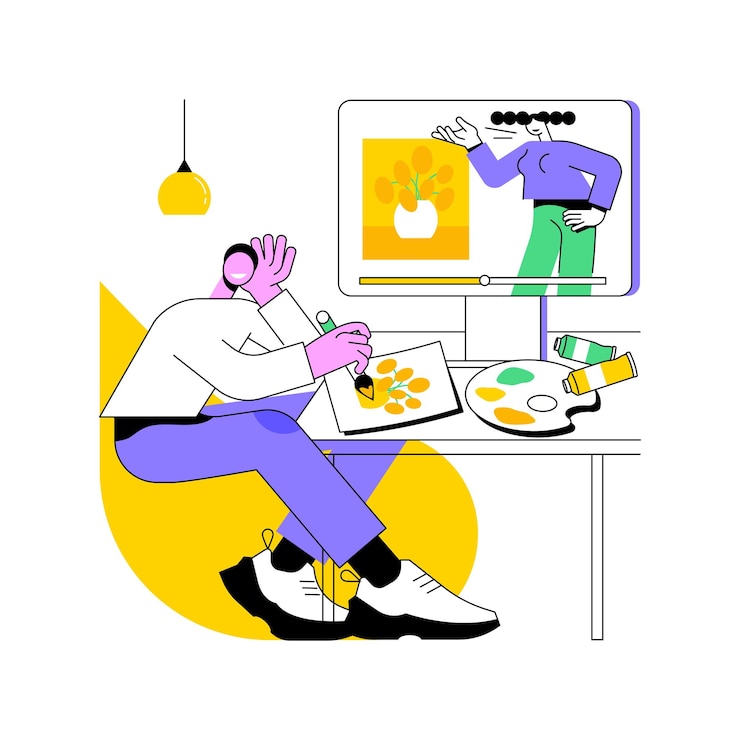 Vector schilderlessen geïsoleerde cartoon vectorillustraties