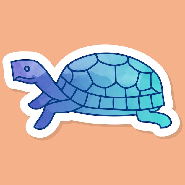 Vector schildpad dieren reptielen huisdieren kleur sticker