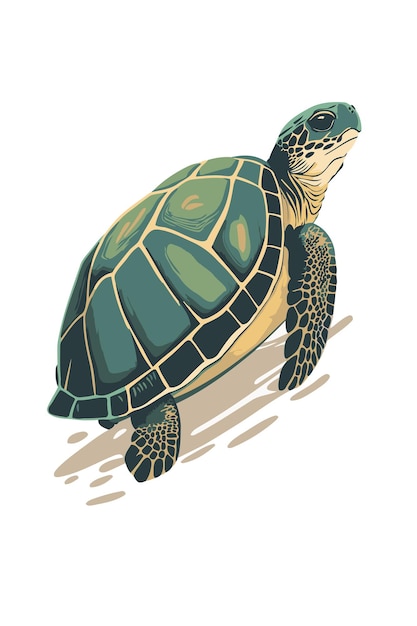 Schildpad geïsoleerd op witte achtergrond Vector illustratie