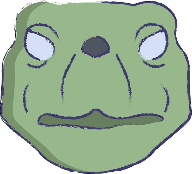 Schildpad gezicht hand getrokken vectorillustratie