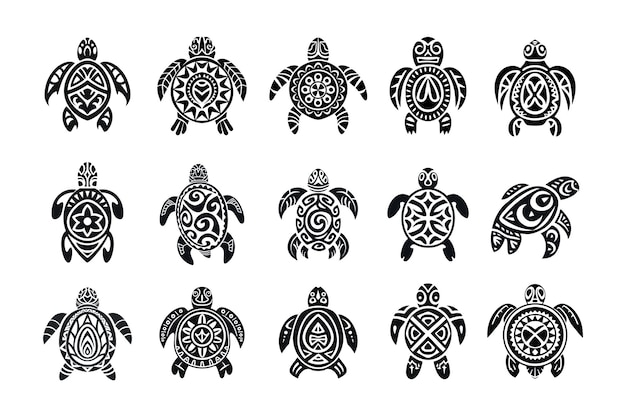 Schildpad illustratie ontwerp collectie