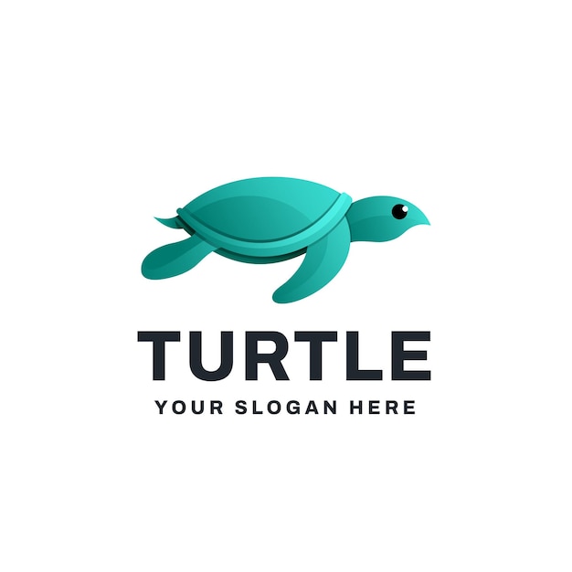 Schildpad Logo Gradient Vector Icon Illustratie