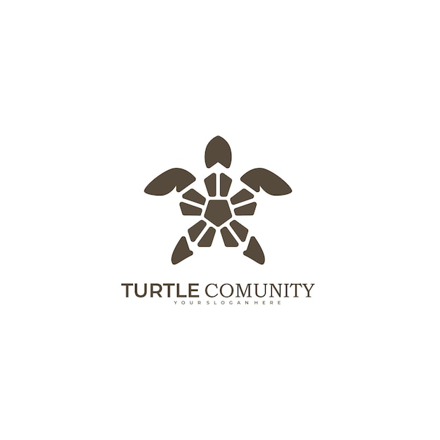 Schildpad logo vector ontwerp illustratie groep symbool